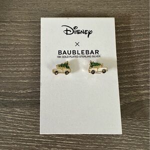 Baublebar Disney Mickey Car Christmas Tree Earrings 18K Gold Plated